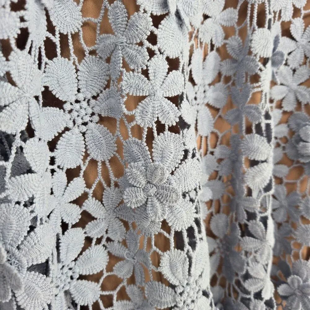 NWT $195 Michael Kors Womens Size 4 Blue Floral Lace Lined Midi Skirt Spring - Picture 7 of 10